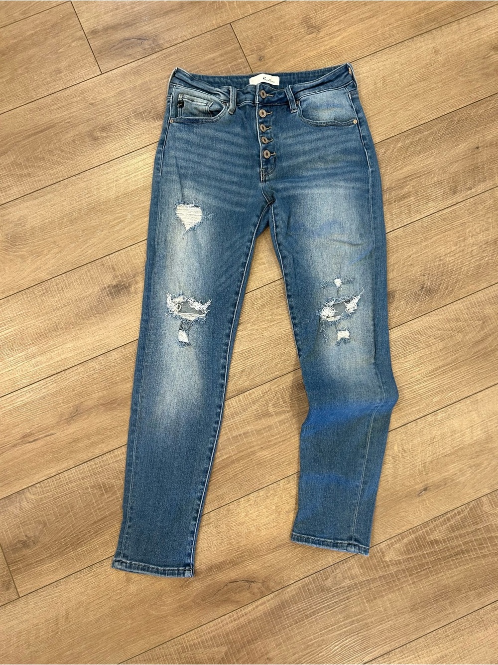 KanCan Distressed High-Rise Button-Fly Women’s Jeans Sz 29 *Excellent Condition